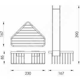 Nimco Kibo - Étagère d’angle grille, chrome Ki 14003H-26