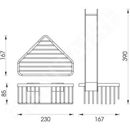 Nimco Kibo - Étagère d’angle grille, chrome Ki 14003H-26