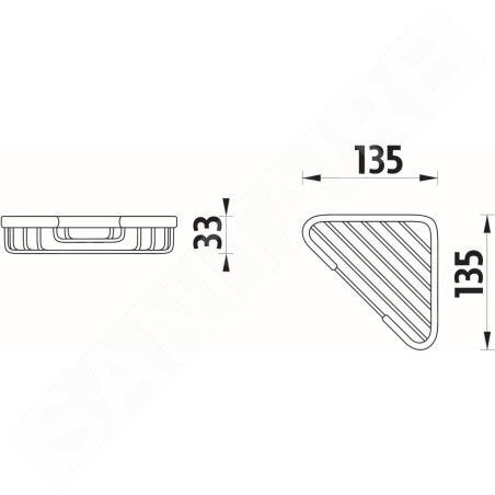 Nimco Open - Tablette d'angle en fil métallique, chromée OP 101N-26