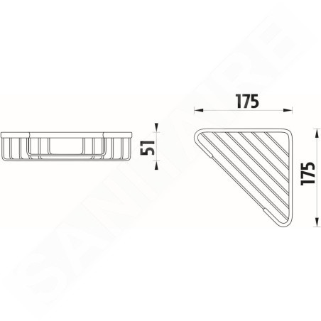 Nimco Open - Tablette d'angle en fil métallique, chromée OP 102N-26