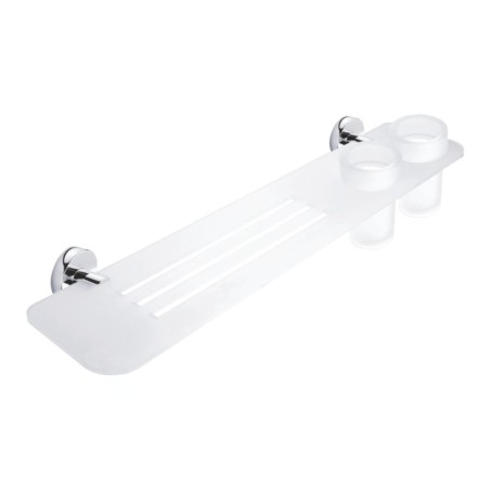 Nimco Unix - Tablette IXI à trous fraisés 600 mm avec verres, chromée UN X360-58DW-26