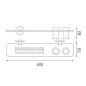 Nimco Unix - Tablette IXI à trous fraisés 600 mm avec verres, chromée UN X360-58DW-26 Nimco Unix - Tablette IXI à trous fraisés 600 mm avec verres, chromée UN X360-58DW-26