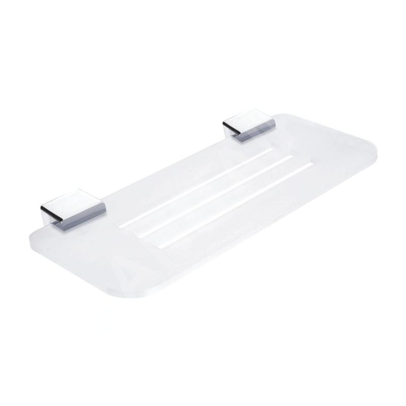Nimco Kibo - Tablette avec trous fraisés, longueur 300 mm, plexiglas mat/chrome Ki X330-26