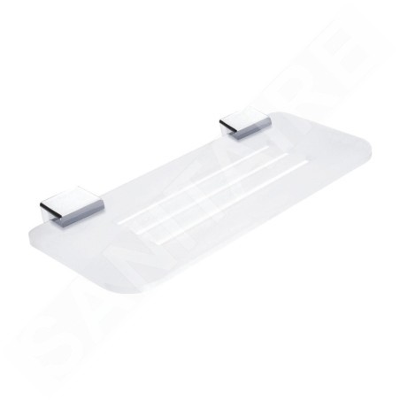 Nimco Kibo - Tablette avec trous fraisés, longueur 300 mm, plexiglas mat/chrome Ki X330-26
