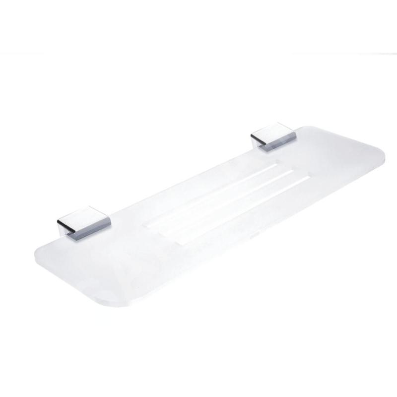 Nimco Kibo - Tablette avec trous fraisés, longueur 400 mm, plexiglas mat/chrome Ki X340-26