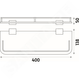 Nimco Kibo - Tablette, longueur 400 mm, chromée Ki 14091AX-40-26