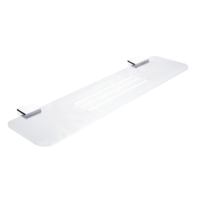 Nimco Kibo - Tablette avec trous fraisés, longueur 600 mm, plexiglas mat/chrome Ki X360-26
