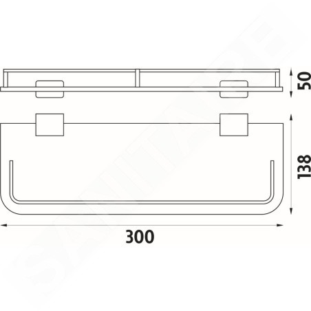 Nimco Kibo - Tablette, longueur 300 mm, verre dépoli/chrome Ki 14091AX-30-26