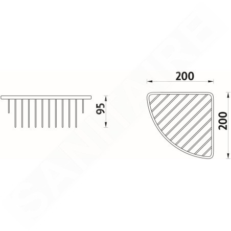 Nimco Bond - Tablette d'angle, profonde, chromée BO 303N-26