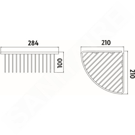 Nimco Axis - Tablette d'angle en fil métallique, chromée AX 507-26