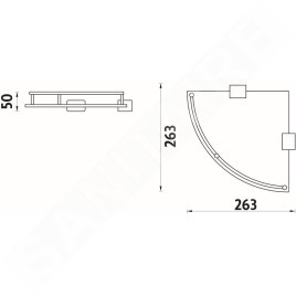 Nimco Kibo - Tablette d'angle, verre dépoli/chrome Ki 14091RA-26