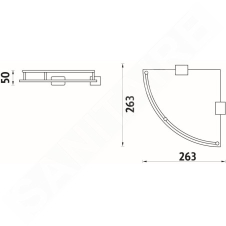 Nimco Kibo - Tablette d'angle, verre dépoli/chrome Ki 14091RA-26