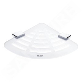 Nimco Kibo - Tablette d'angle avec trous fraisés, plexiglas mat/chrome Ki X211-26