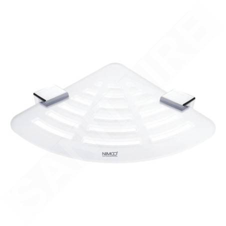 Nimco Kibo - Tablette d'angle avec trous fraisés, plexiglas mat/chrome Ki X211-26