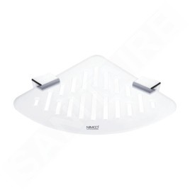 Nimco Kibo - Tablette d'angle avec trous fraisés, verre dépoli/chrome Ki X212-26