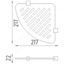 Nimco Bormo - Tablette d'angle avec fraisage, chromée BR X212-26