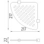 Nimco Bormo - Tablette d'angle avec fraisage, chromée BR X212-26
