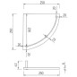 Nimco Pièces de rechange - Verre d'angle de remplacement avec cadre, chromé 1091RA-26