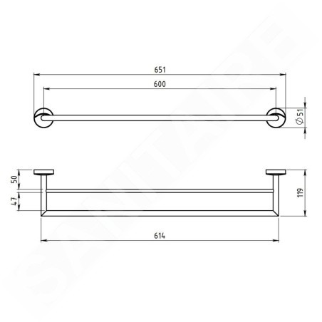 Novaservis Metalia 11 - Double porte-serviettes 650 mm, chrome 0125,0