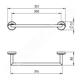 Novaservis Metalia 11 - Porte-serviettes, 350 mm, chrome 0126,0