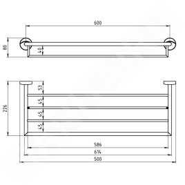Novaservis Metalia 11 - Porte-serviettes 650 mm, chrome 0147,0