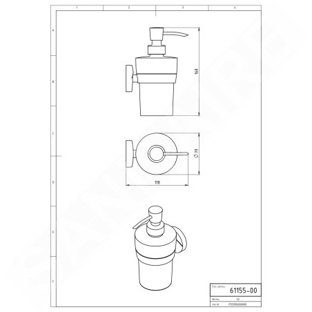 Novaservis Metalia 11 - Distributeur de savon avec support, chrome 0155,0