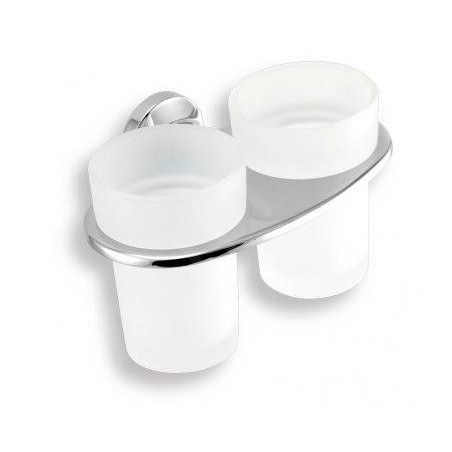 Novaservis Metalia 11 - Double porte brosses à dents et dentifrice, verre/chrome 0157,0