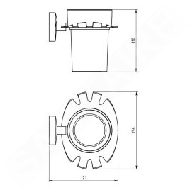 Novaservis Metalia 11 - Porte brosse à dents avec verre, chrome 0149,0
