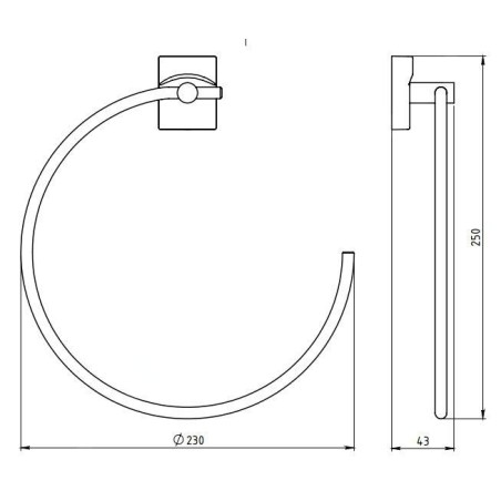 Novaservis Metalia 12 - Anneau porte-serviette, chrome 0201,0