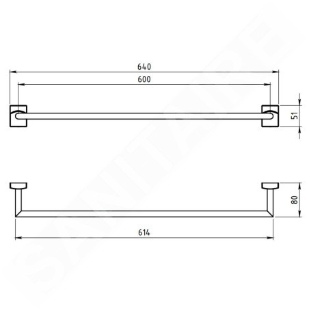 Novaservis Metalia 12 - Porte-serviettes, 650 mm, chrome 0228,0