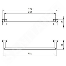 Novaservis Metalia 12 - Porte-serviettes, 500 mm, chrome 0227,0