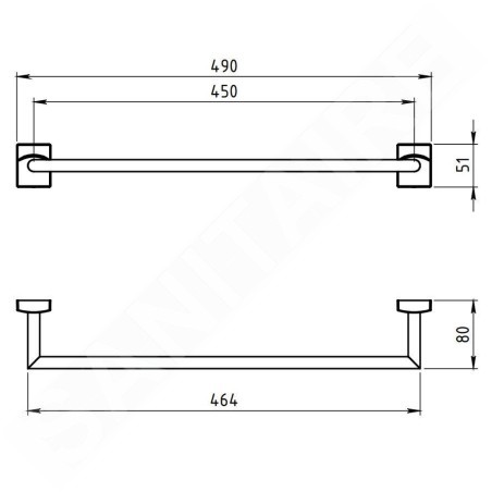 Novaservis Metalia 12 - Porte-serviettes, 500 mm, chrome 0227,0