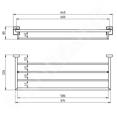 Novaservis Metalia 12 - Porte-serviettes, 640 mm, chrome 0247,0