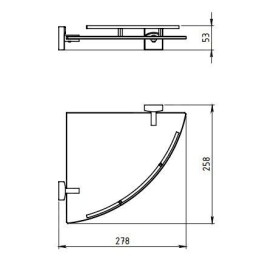 Novaservis Metalia 12 - Tablette d’angle avec barre de protection, chrome 0258,0