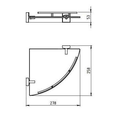 Novaservis Metalia 12 - Tablette d’angle avec barre de protection, chrome 0258,0