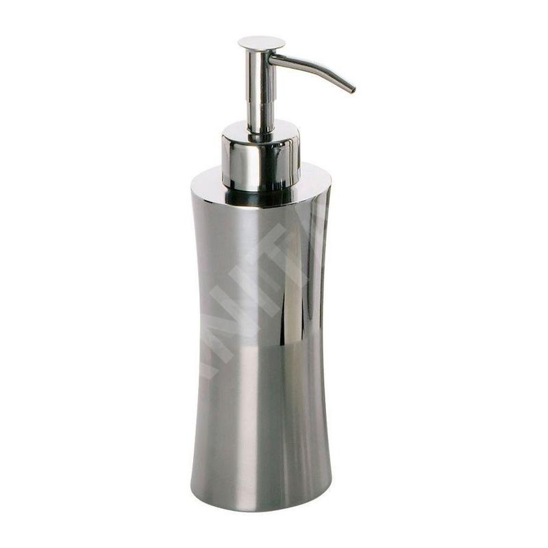 Aqualine Accessoires - Distributeur de savon sur pied, acier inoxydable poli/coupé PR8121
