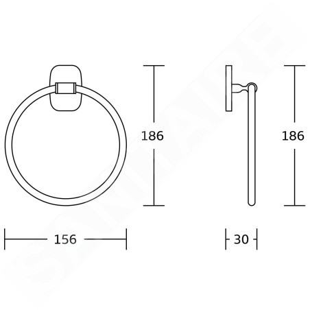 Aqualine Rumba - Porte-serviettes, chromé RB106
