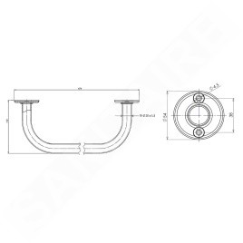 Aqualine White Line - Porte-serviettes, longueur 474 mm, blanc 8004