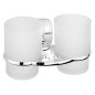 Aqualine Rumba - Porte-verre double, chrome/verre au lait RB105