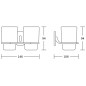 Aqualine Rumba - Porte-verre double, chrome/verre au lait RB105