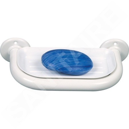 Aqualine White Line - Distributeur de savon avec support, blanc 8006