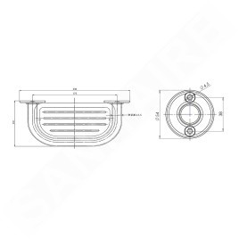 Aqualine White Line - Distributeur de savon avec support, blanc 8006
