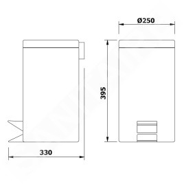 Aqualine Simple Line - Poubelle 12 L, acier inoxydable poli 27112