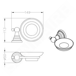 Sapho Diamond - Porte-savon avec support, verre/chrome 1317-02