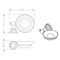 Sapho Diamond - Porte-savon avec support, verre/chrome 1317-02
