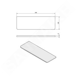 Sapho Accessoires - Tablette, longueur 200 mm, verre laiteux 22478