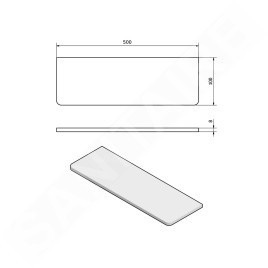 Sapho Accessoires - Tablette, longueur 500 mm, verre laiteux 22481