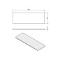 Sapho Accessoires - Tablette, longueur 500 mm, verre laiteux 22481