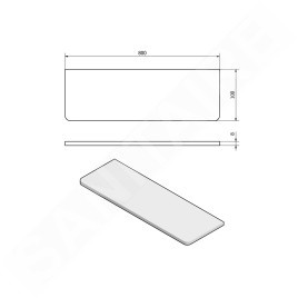 Sapho Accessoires - Tablette, longueur 800 mm, verre laiteux 22484