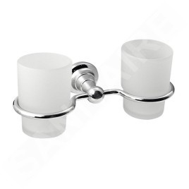 Sapho Diamond - Support pour 2 verres, chrome/verre laiteux 1317-05